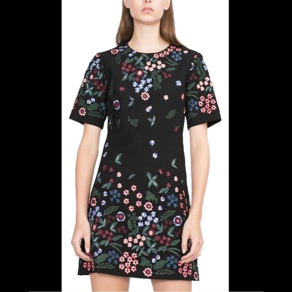 Zara Valentino-style Embroidered Dress -  NWOT - M